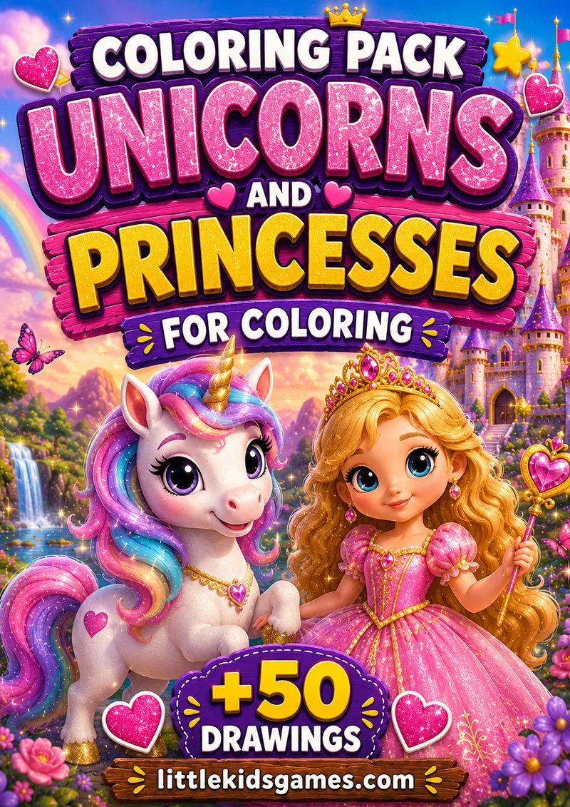 My Princess and Unicorn Coloring Book