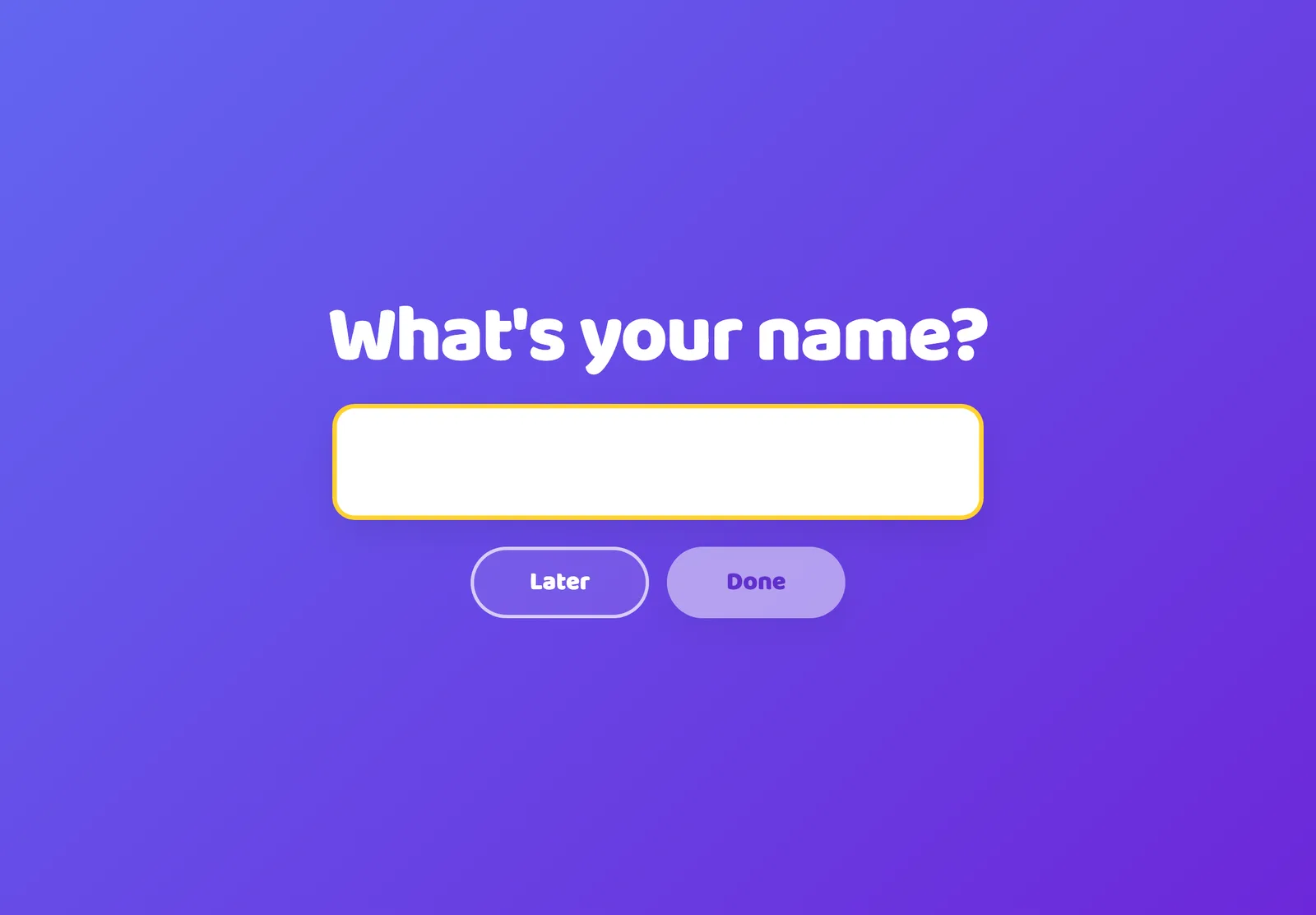 A student’s screen asks: What’s your name?